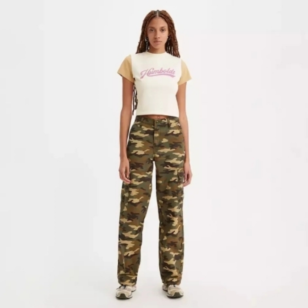 Levi’s ’94 Baggy Cargo Jeans Camo Print Relaxed Fit Size 25